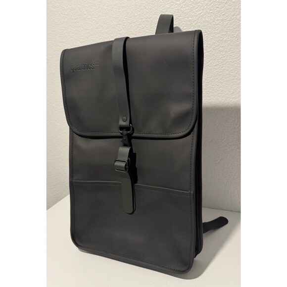 RAINS Slim Laptop Backpack Black Qualtrics Waterproof Rubber Work Commuter - Picture 3 of 10